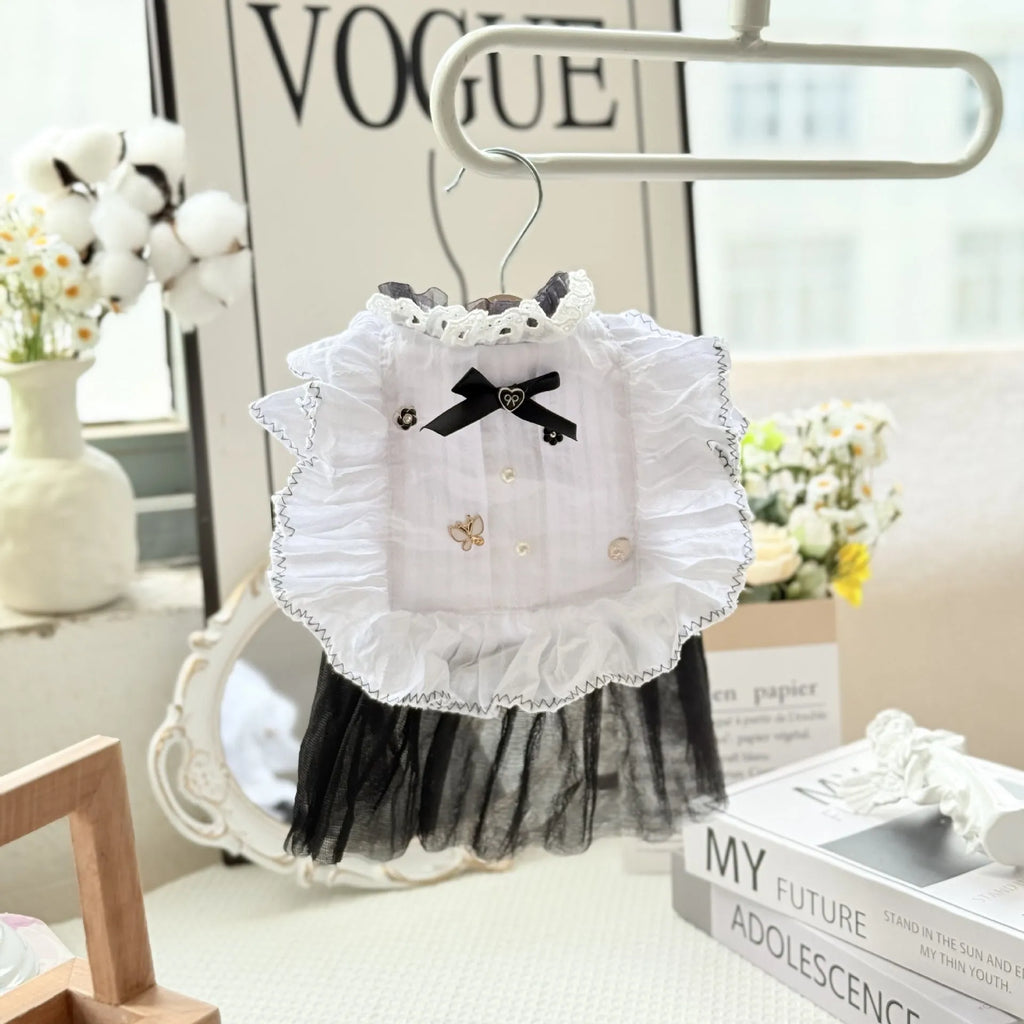 White polyester princess-style waltz gauze skirt for small to medium dogs.