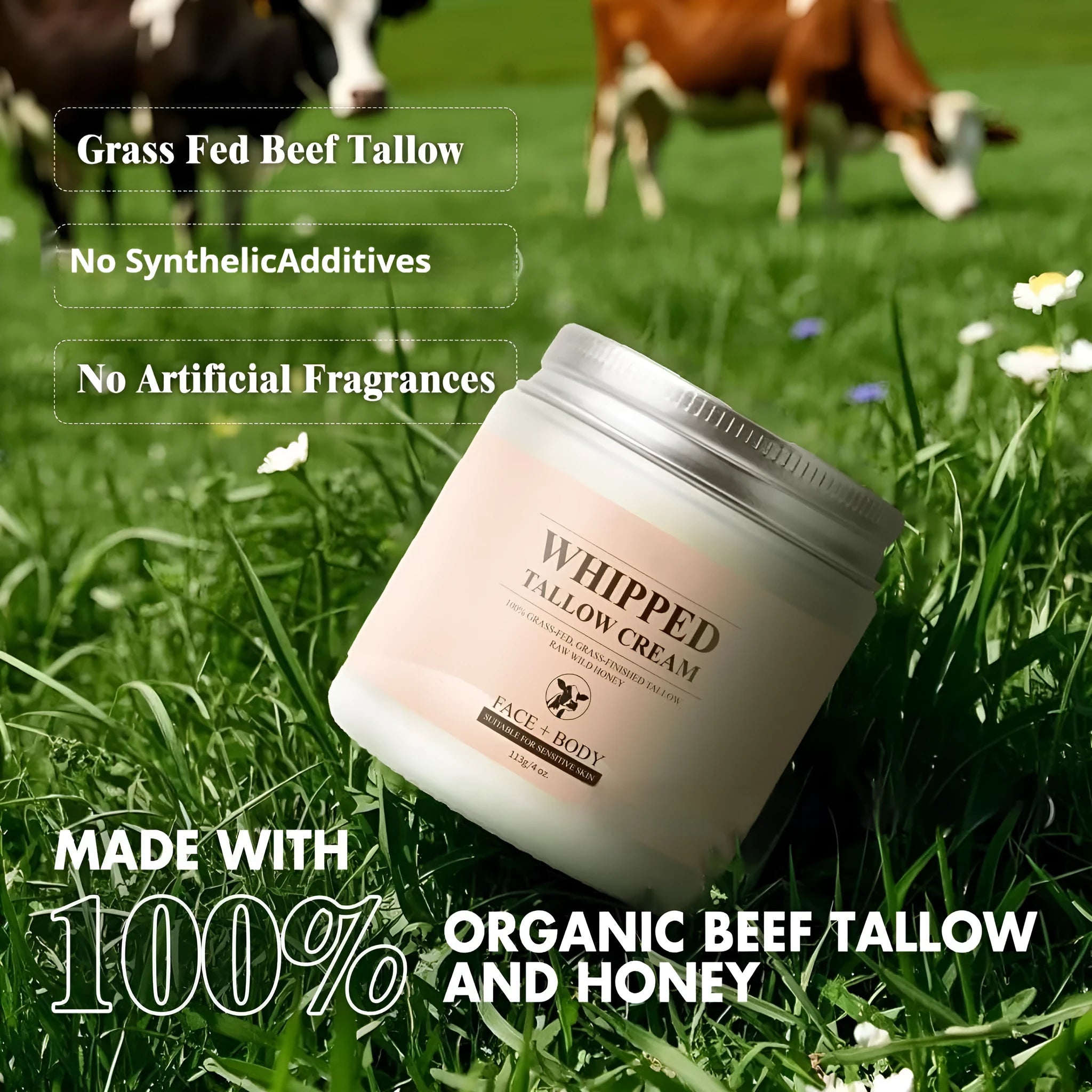Jar of 113g butter cream facial moisturiser for dry skin relief