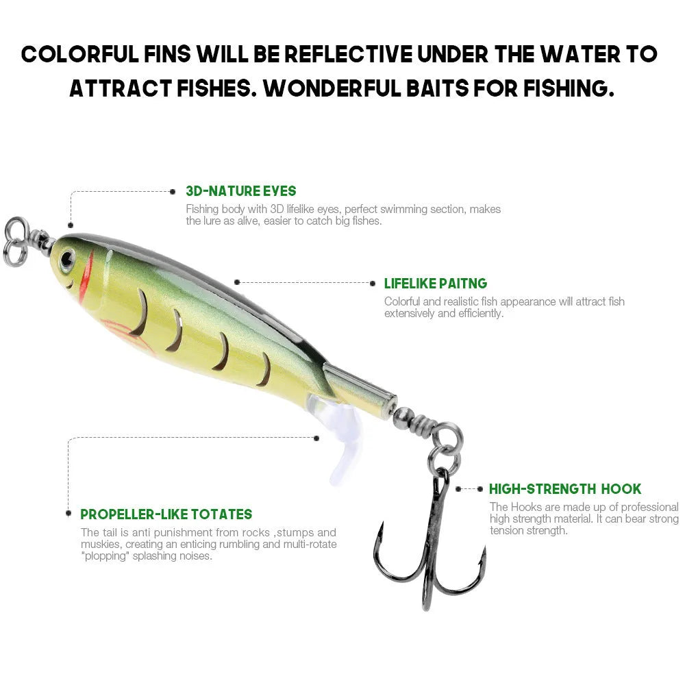 7.5cm long bionic fishing bait on a solid background, showing one of its multiple colour variations.