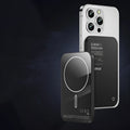 Magnetic wireless alloy power bank in titanium gold or black colour with creative design