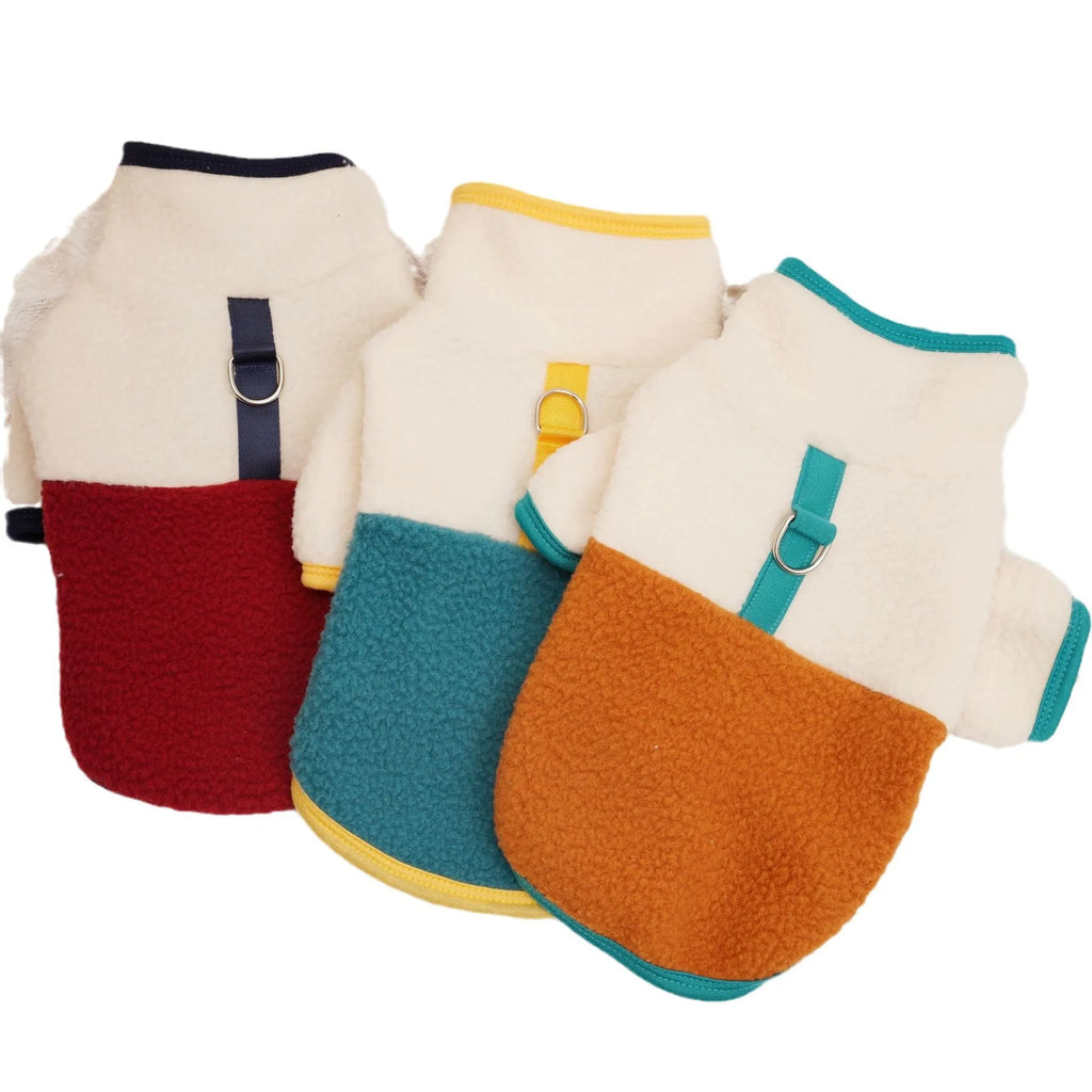 Lambswool fleece pet sweatshirt in caramel colour for autumn and winter warmth