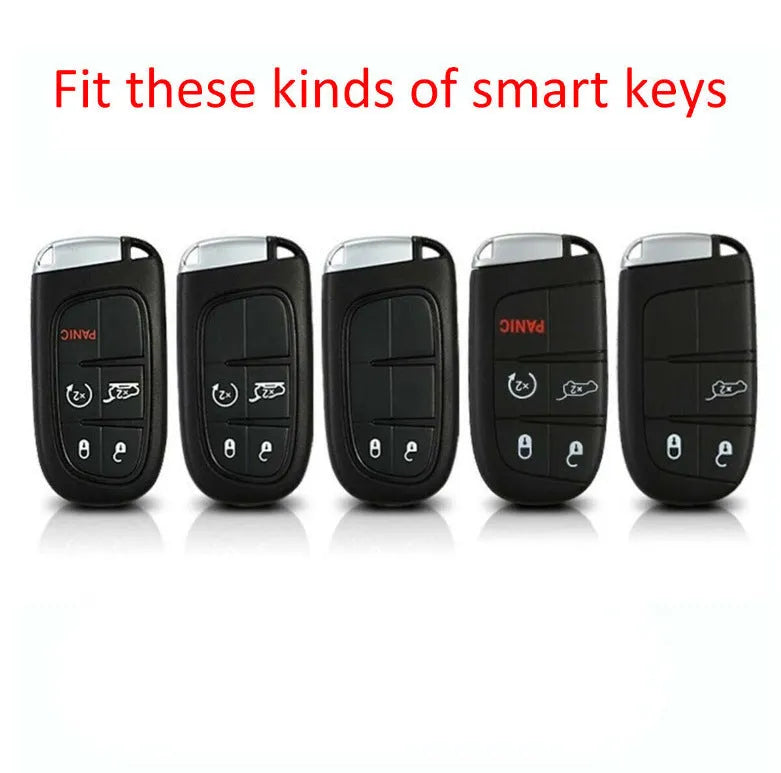 Silicone car key case with carbon fibre pattern for Dodge Chrysler Fiat vehicles