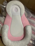 Portable folding baby travel crib with integrated soft cotton sleep cushion for newborns