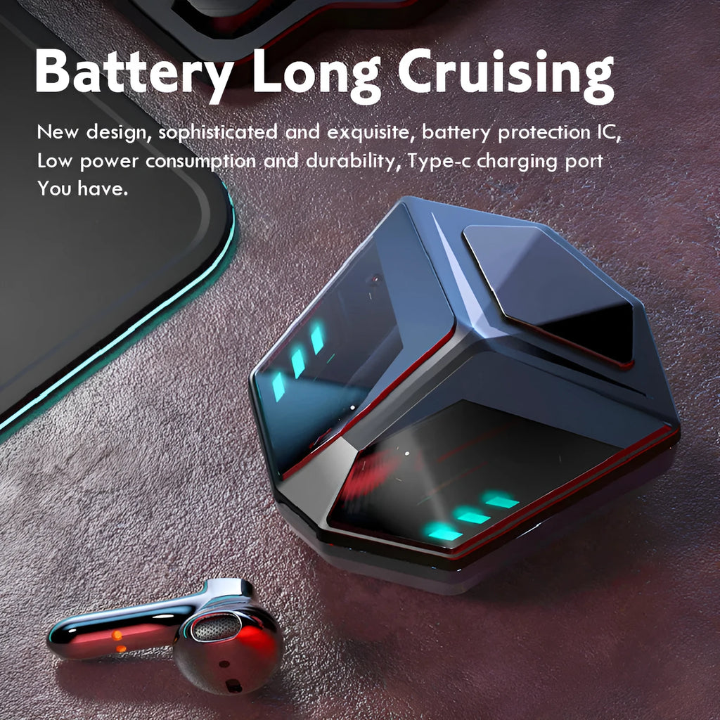 A compact, fashionably simple wireless Bluetooth gaming headset with noise reduction.