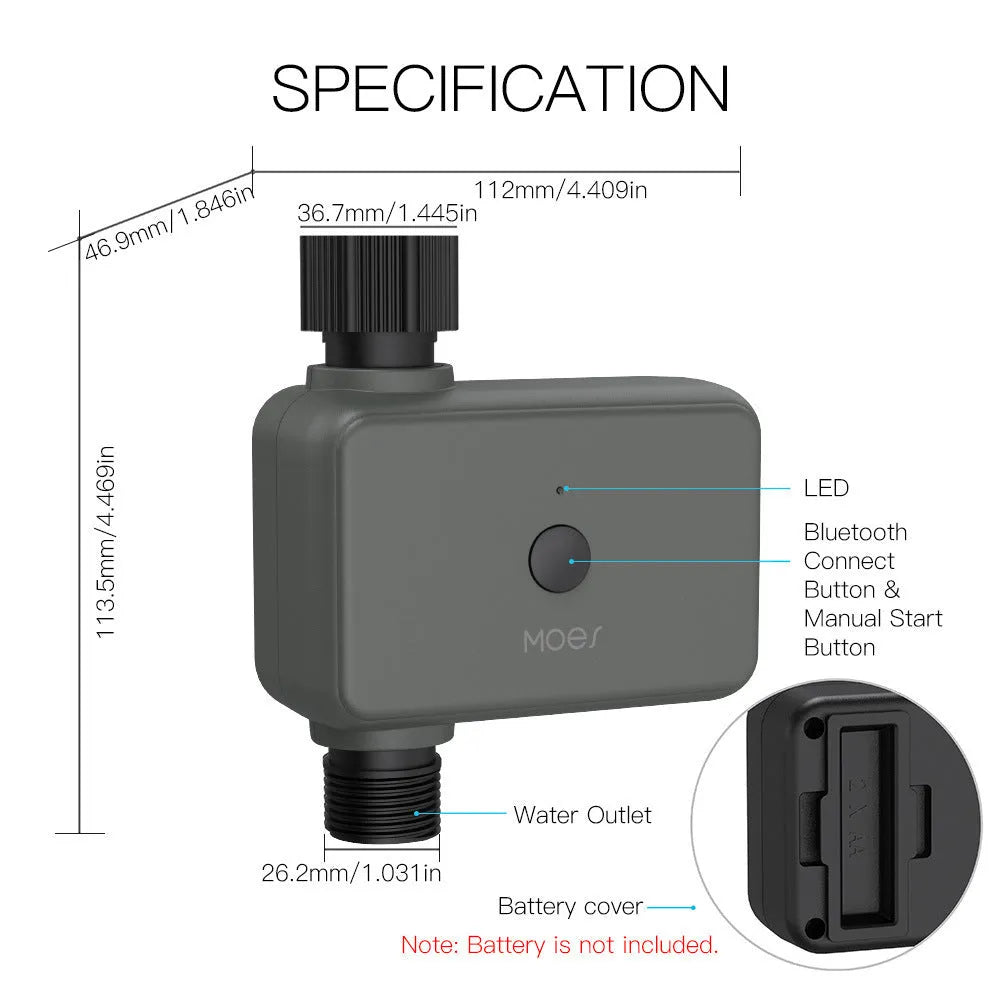 Bluetooth smart garden sprinkler timer for hose faucet with smartphone app display