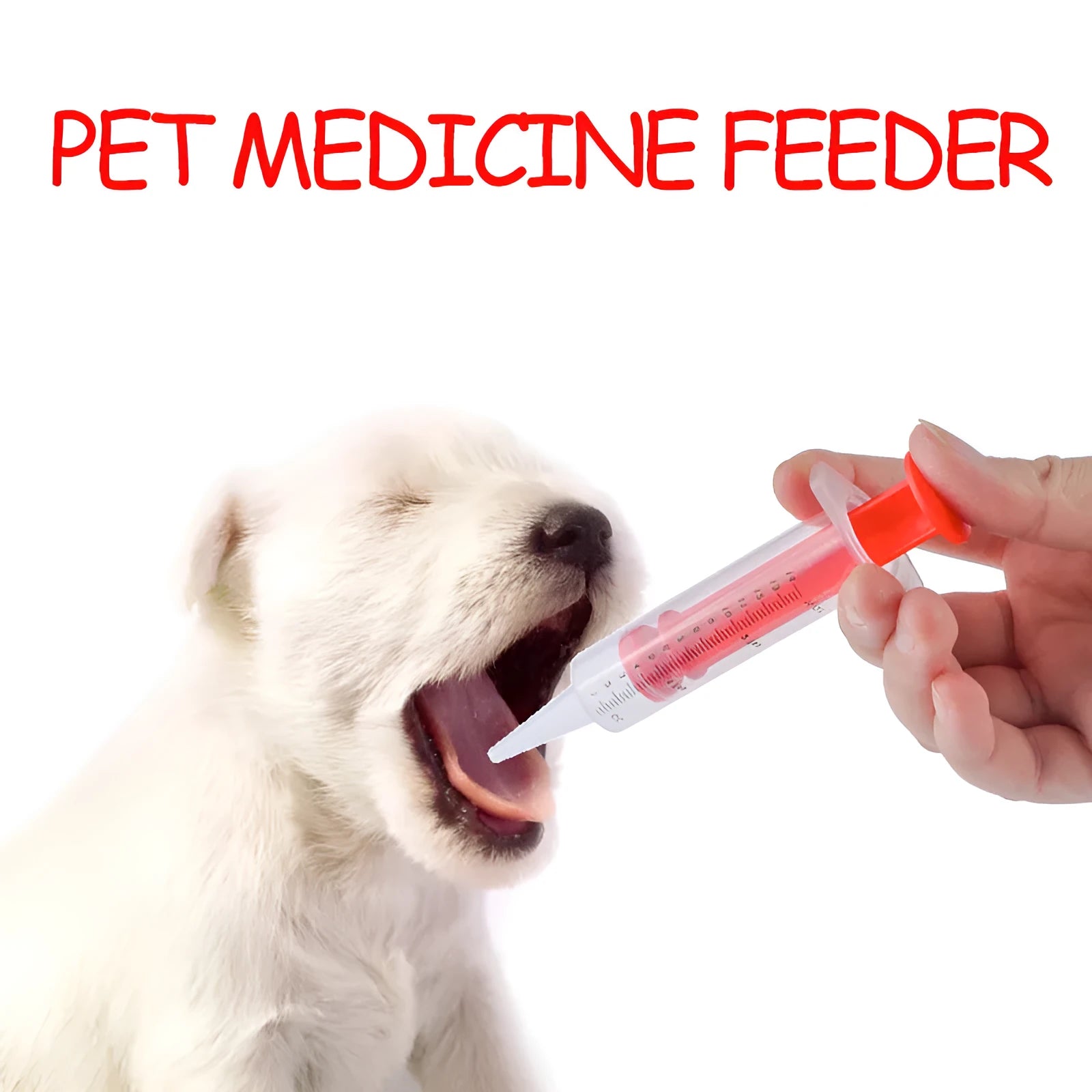 Two reusable pet pill shooter syringes with soft silicone tips, for tablets and capsules