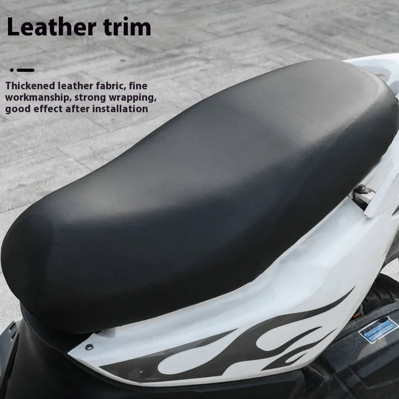 Black PU leather battery car seat cover sunscreen waterproof universal heat proof mat for electric vehicles