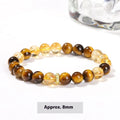 Natural yellow tiger eye stone bracelet with mixed yellow tower crystal beads in 8mm geometric round design