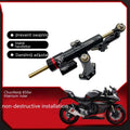 Titanium directional damper bracket for CFMOTO 450SR/SRS motorcycle with carbon fibre aluminium body and adjustment gear.