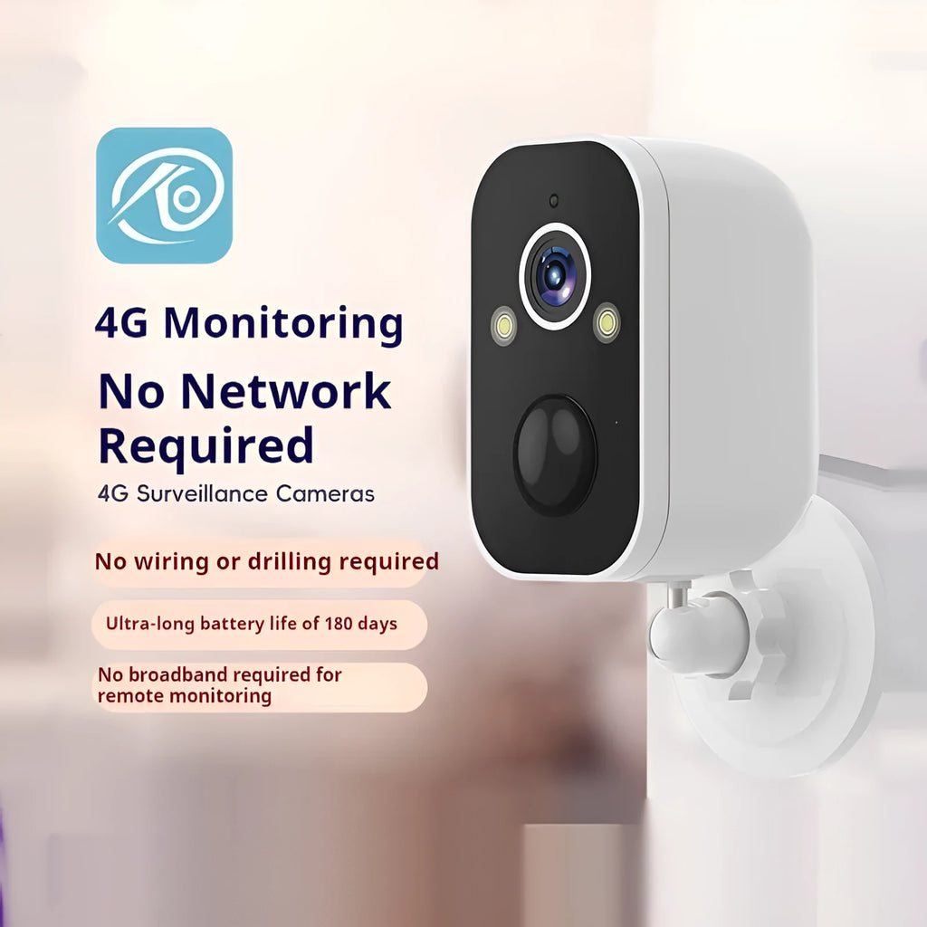 Wireless 4G security camera with plastic housing and optional solar panel accessory