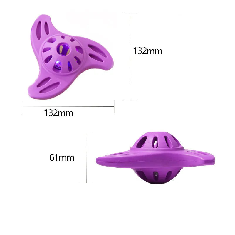 Blue bite-resistant boomerang dog toy with molar texture for large breed chewing.