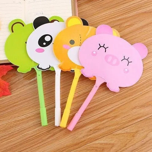 Fan pen promotional ballpoint pen with novelty animal and character prints on refill