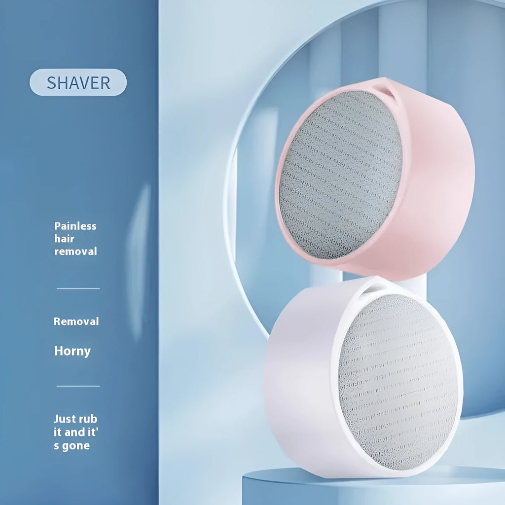 Nano glass 2-in-1 epilator and foot skin remover device in plastic body.