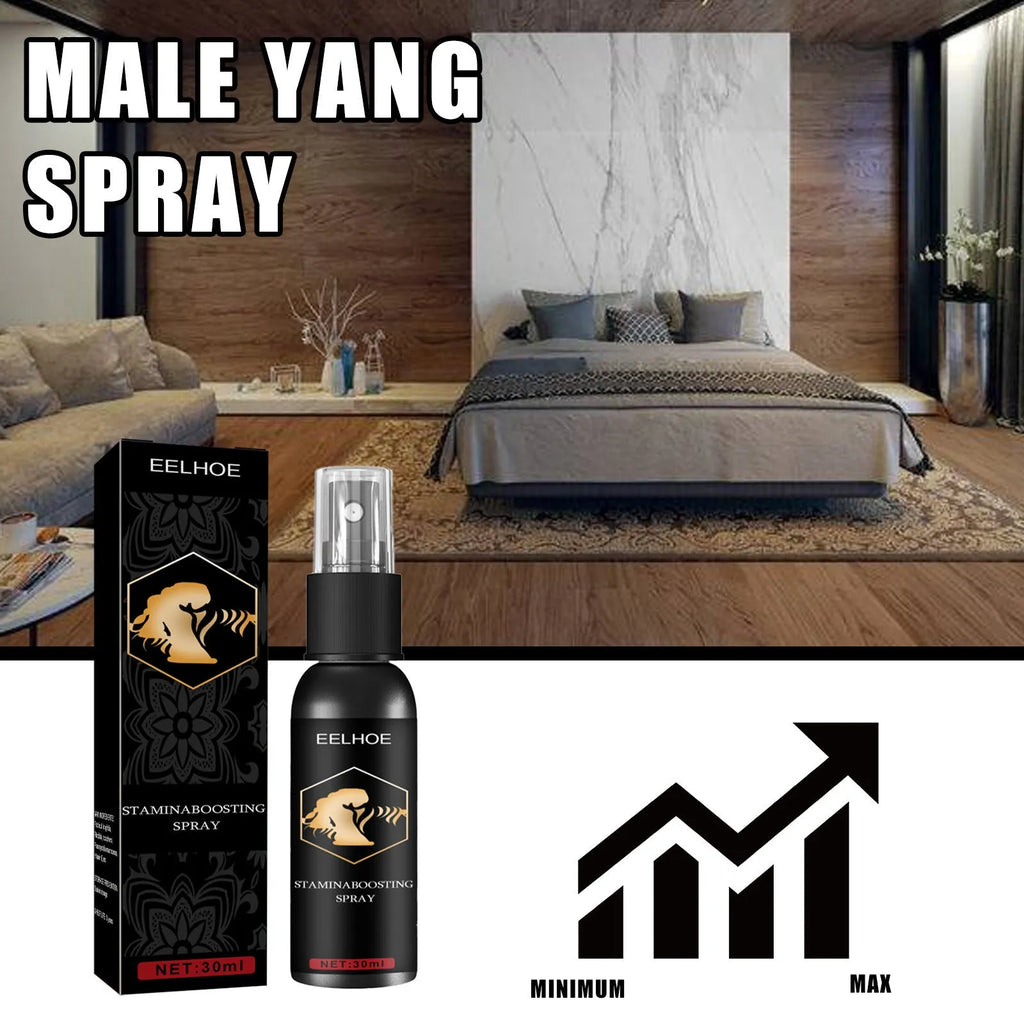 30ml spray bottle of men's body moisturising and strong massage treatment oil.