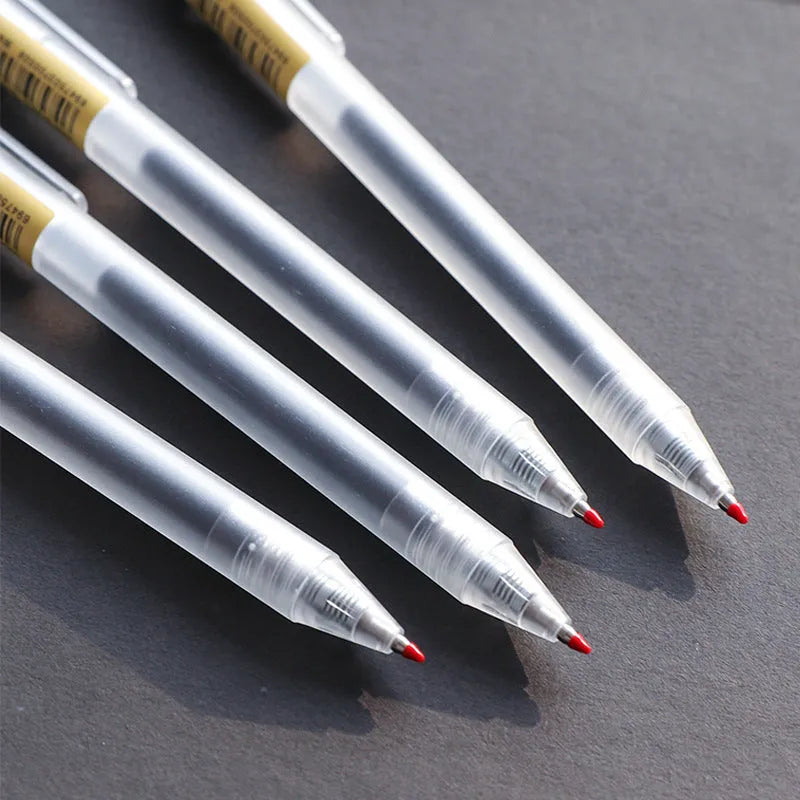 Set of 12 matte black retractable gel pens with 0.5mm tips and 2 refills