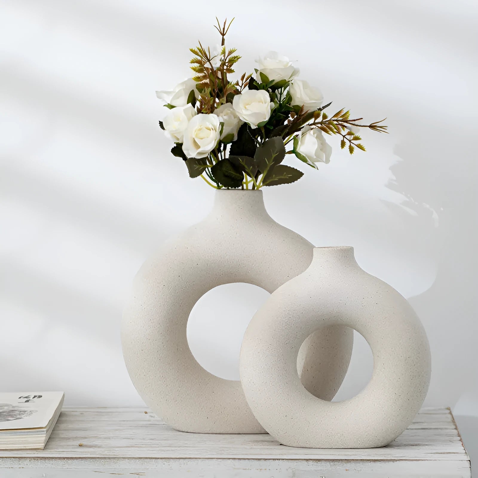 Frosted porcelain biscuit vase with unglazed finish in modern simple style