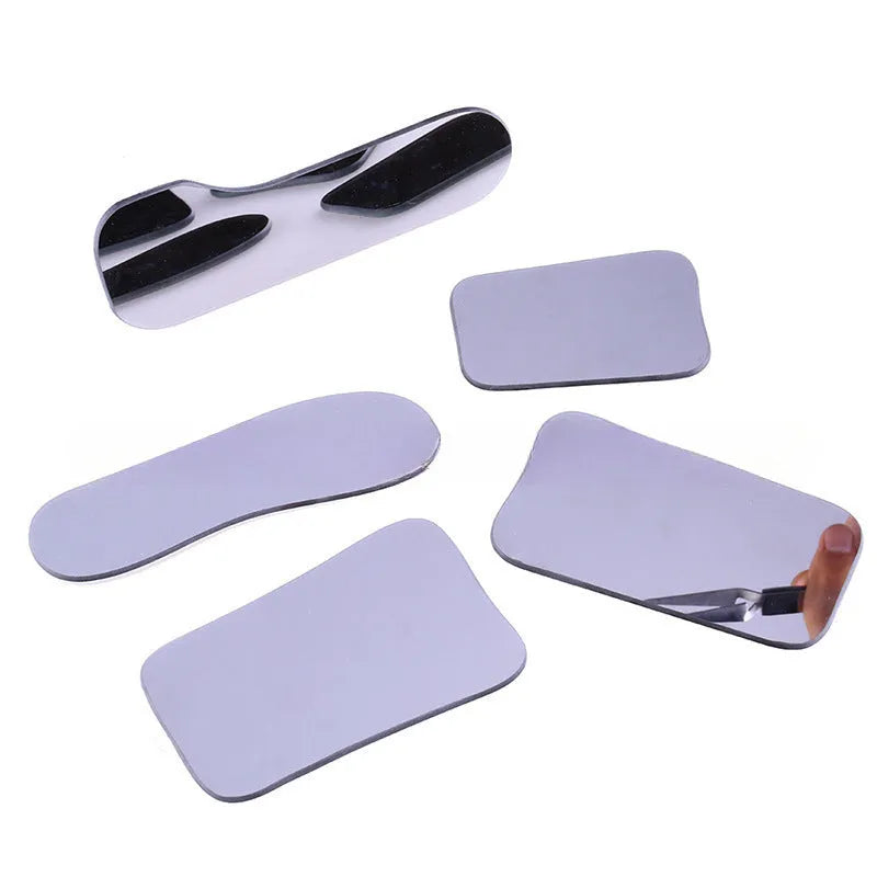 Five glass dental reflectors for orthodontic and intraoral examination use