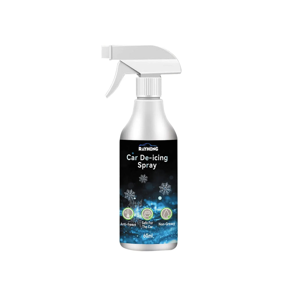 60ml car window de-icer spray bottle for removing ice and snow.