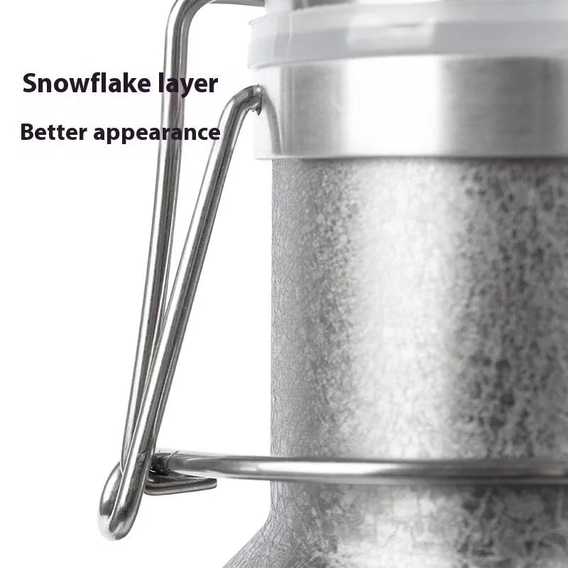 Stainless steel thermal pot with large capacity and portable handle