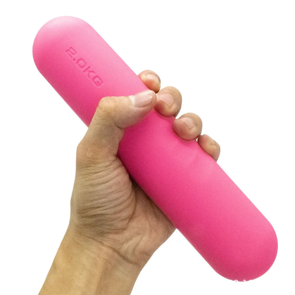 Hand-drawn silicone grip dumbbell stick in choice of colours and weights
