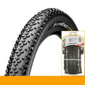 Mountain bike tyre showing tread pattern, available in 26, 27.5 and 29-inch sizes with folding or wire bead.