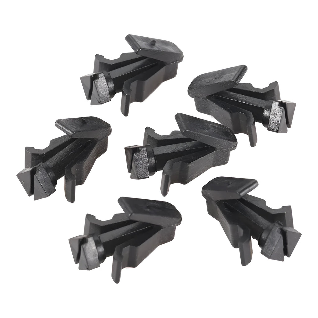 Black plastic bumper cover radiator grille fastening clip for Nissan vehicles model 76882-0M060