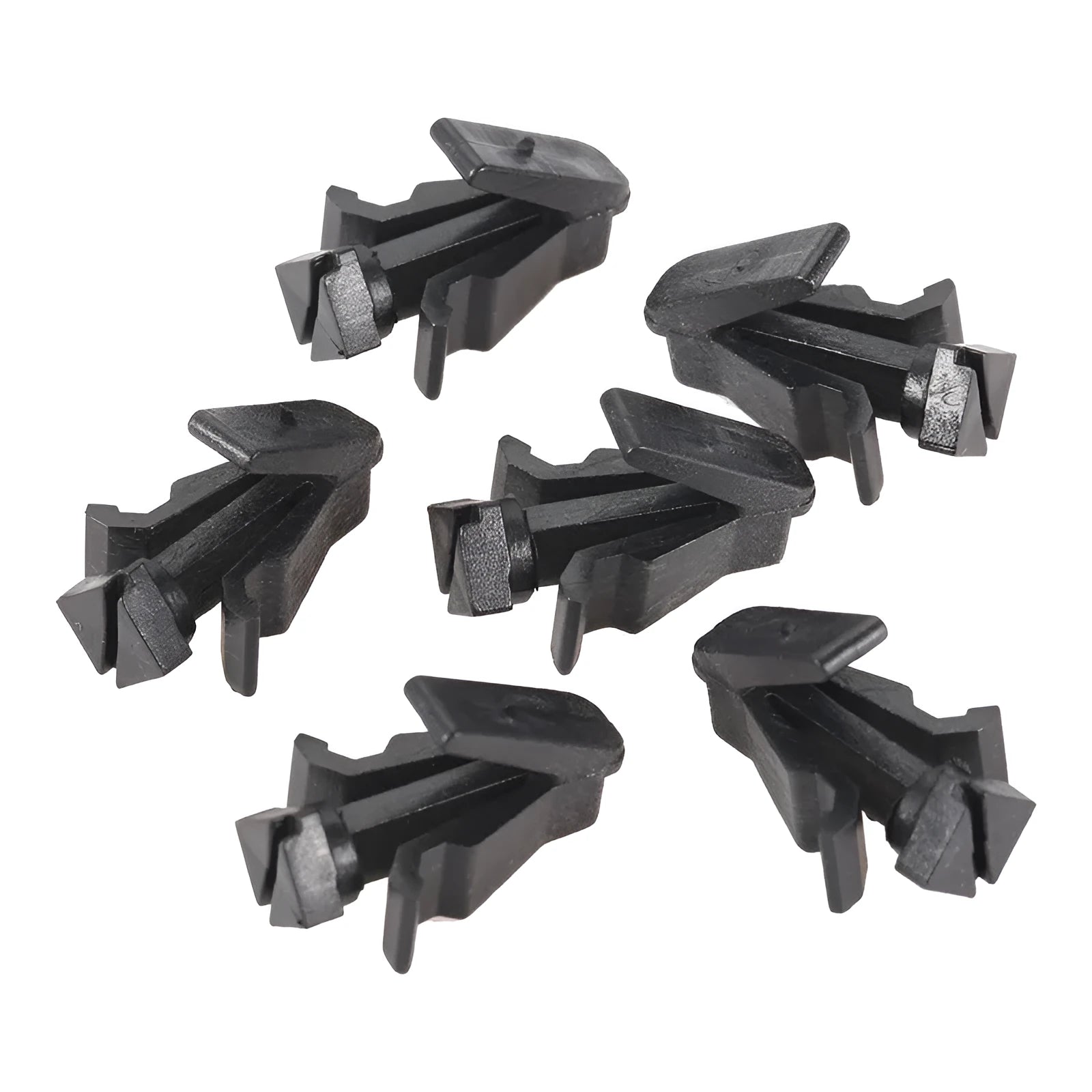 Black plastic bumper cover radiator grille fastening clip for Nissan vehicles model 76882-0M060