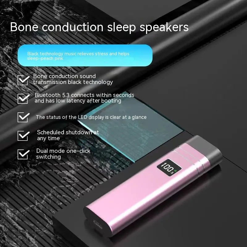 Bluetooth bone conduction sleep speaker in twilight gray with slim 100x28x13mm design