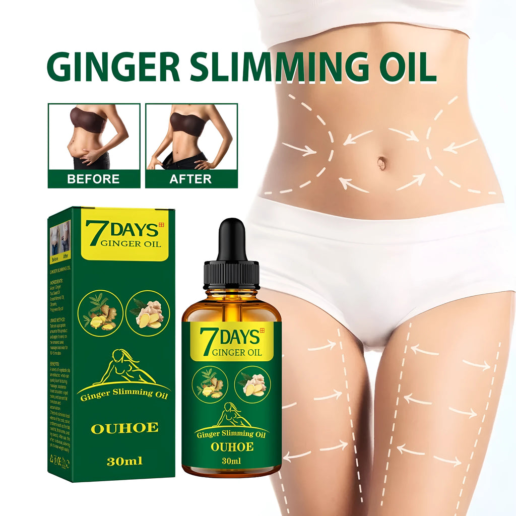 30ml ginger body shaping essential oil bottle for thigh firming and muscle slimming