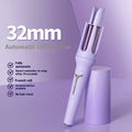 32mm automatic hair curler with anion technology in light purple colour with styling clips