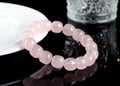 Natural crystal bamboo barrel bead bracelet with geometric 11x12mm beads in pink