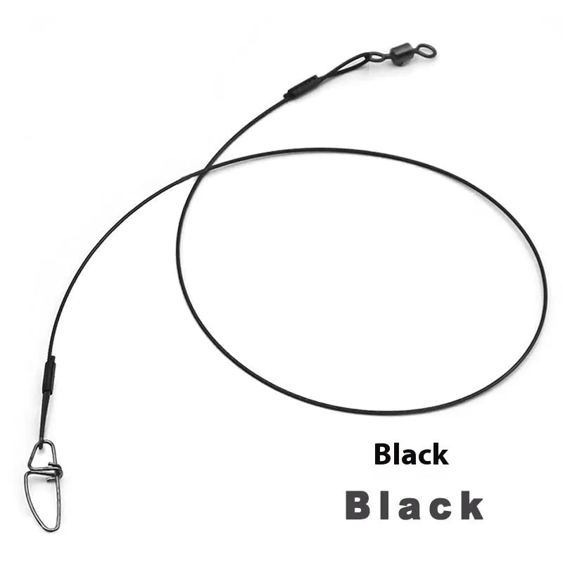 Anti-bite steel wire fishing accessories with double buckle pins measuring 54cm in length