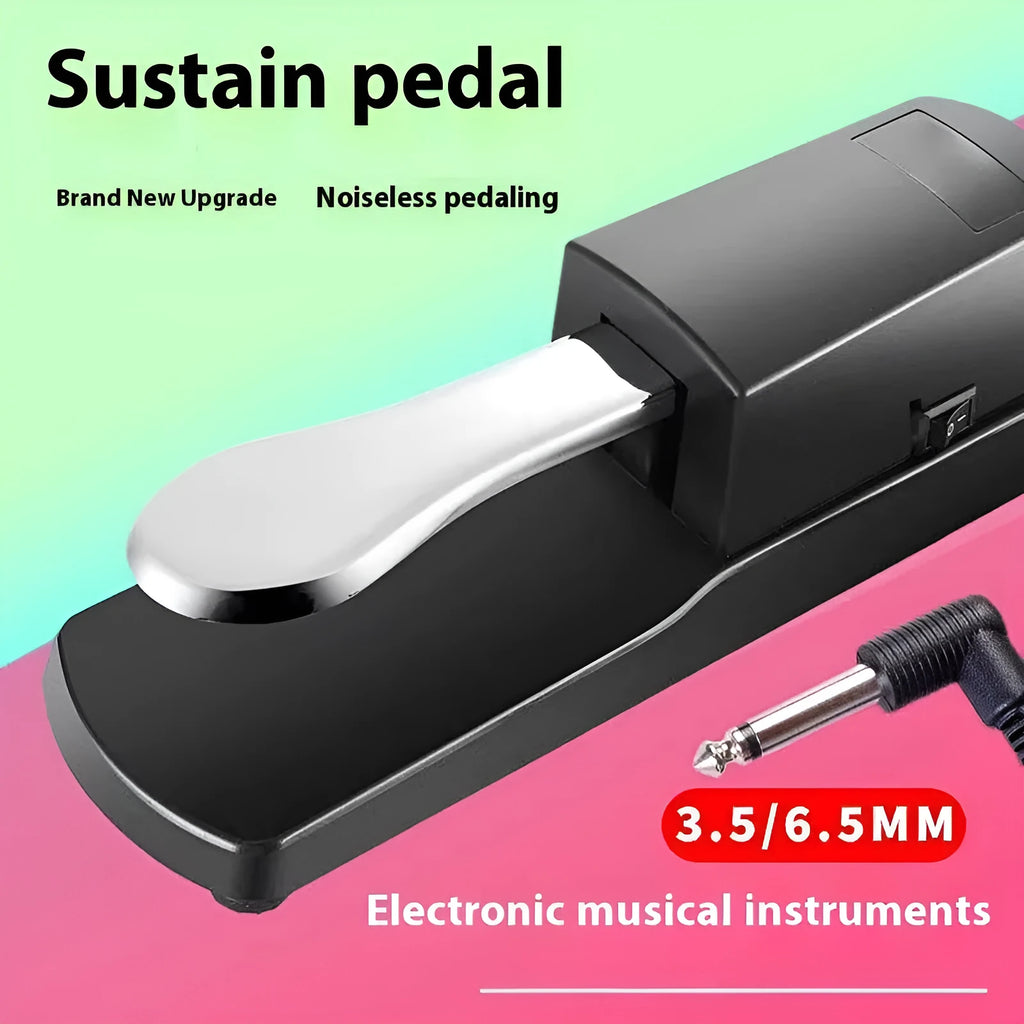 Universal electronic keyboard sustain pedal with single-leg design and ABS plastic construction