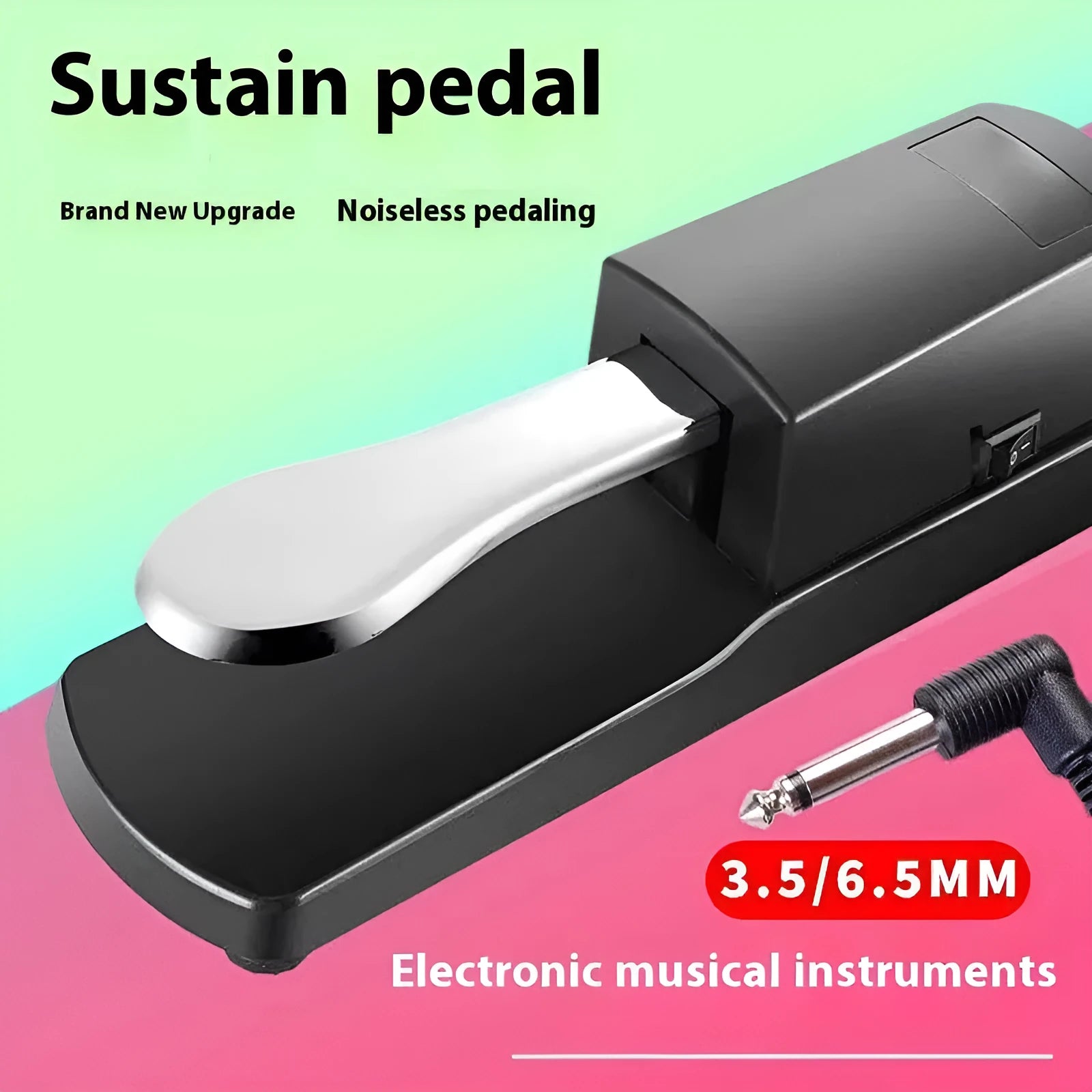 Universal electronic keyboard sustain pedal with single-leg design and ABS plastic construction