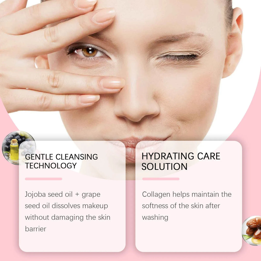 100ml collagen cleansing oil with jojoba and grape seed oils for daily makeup removal