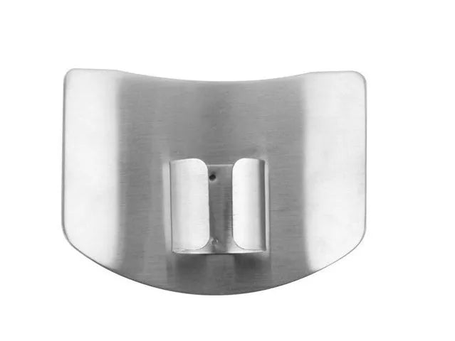 Stainless steel finger guard for kitchen safety during vegetable chopping tasks