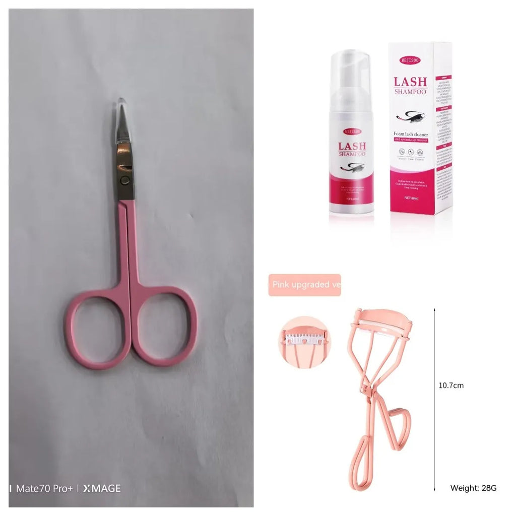 60ml Lash Shampoo Mousse bottle for eyelash cleaning, measuring 3.7cm by 13.5cm.