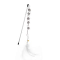 31cm long cat teaser interactive toy rod with feather pompon and bell attachment