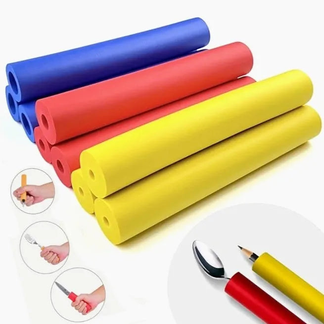 Pack of six or nine black rubber grip hoses for pens showing 10mm and 18mm inner diameter options.