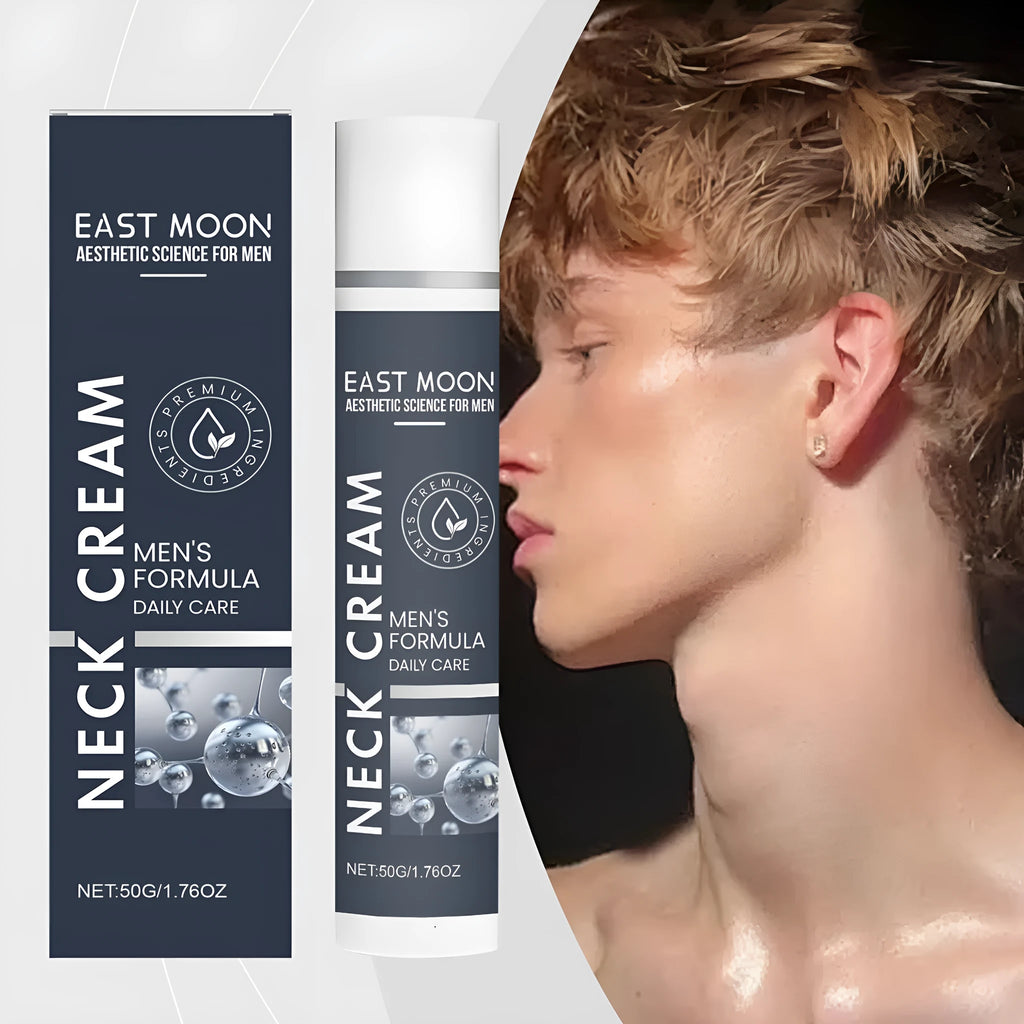 50g jar of men's neck care cream with collagen and hyaluronic acid formulation