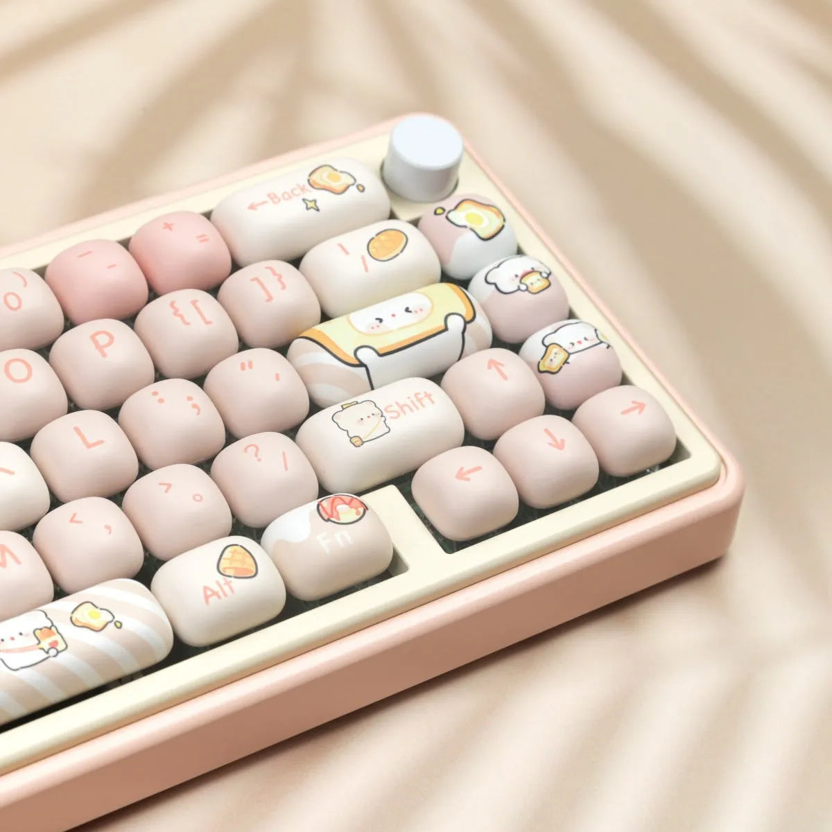 MOG steamed bread keycap set with bread bear theme PBT sublimation for mechanical keyboards
