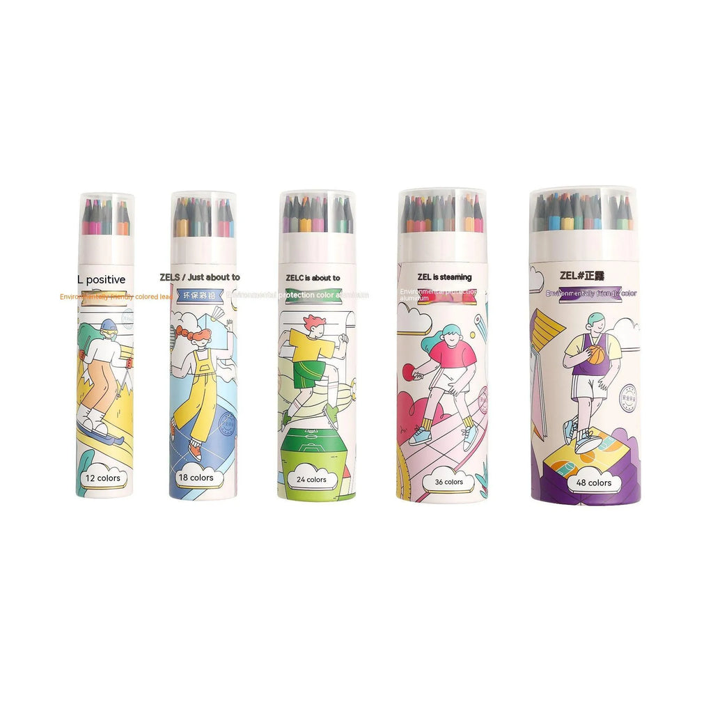 Zhenglin Sports Series colour pencils with paper barrel in multiple colour set options