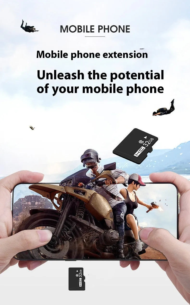 MicroSD memory card with SD adapter for recorder and monitoring device storage expansion