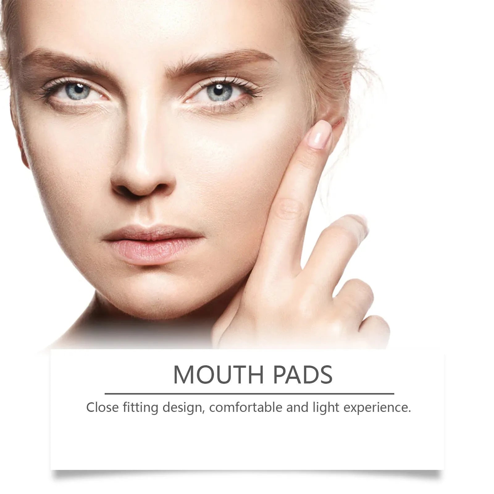Two facial skin firming care patches showing 4.7cm by 7.8cm dimensions with hyaluronic acid and collagen ingredients