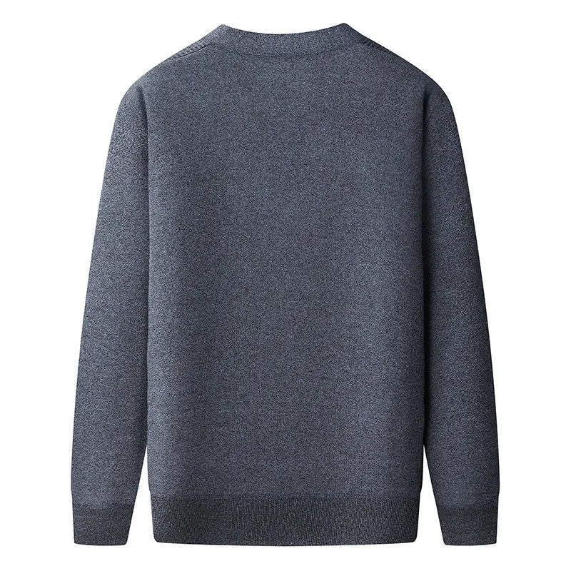 Men's wool-lined cardigan with batwing sleeves in dark grey colour option