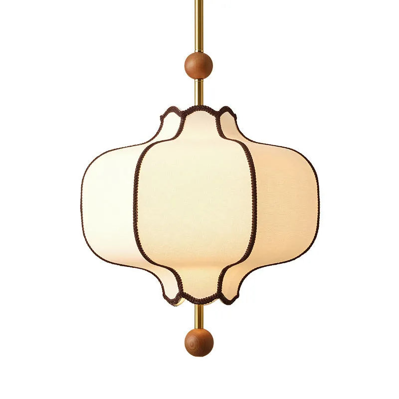 Retro French style solid wood fabric craft chandelier for bedroom dining room 220V