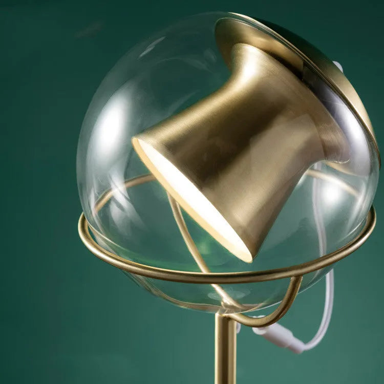 Dimmable desk lamp with creative glass shade and touch switch control