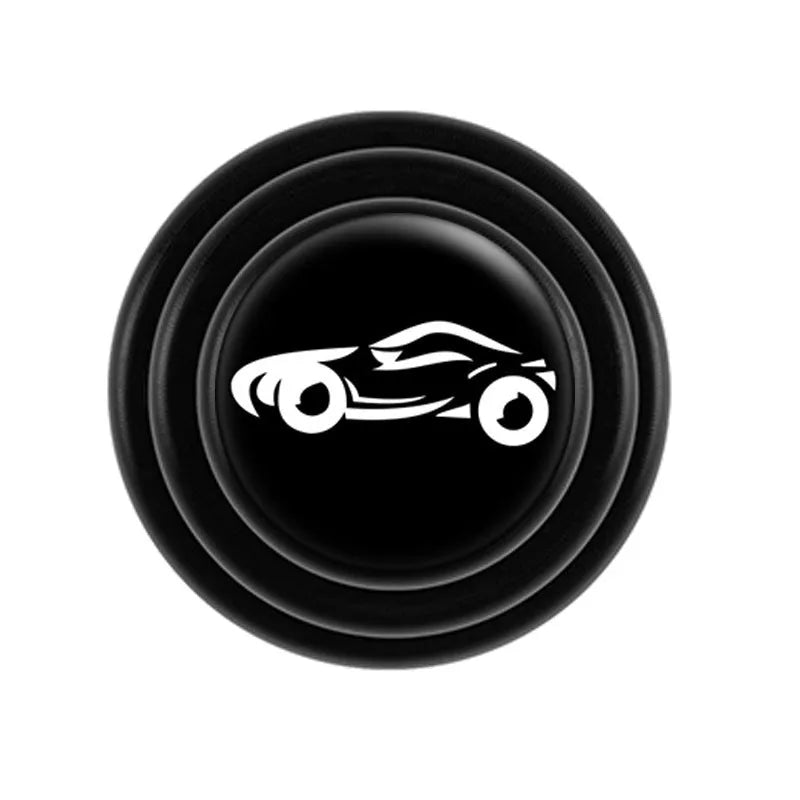 Black and luminous silicone car door edge protector pads showing 20mm width and adhesive backing