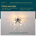 Dandelion crystal ceiling lamp with chrome finish and four light heads, 40cm diameter