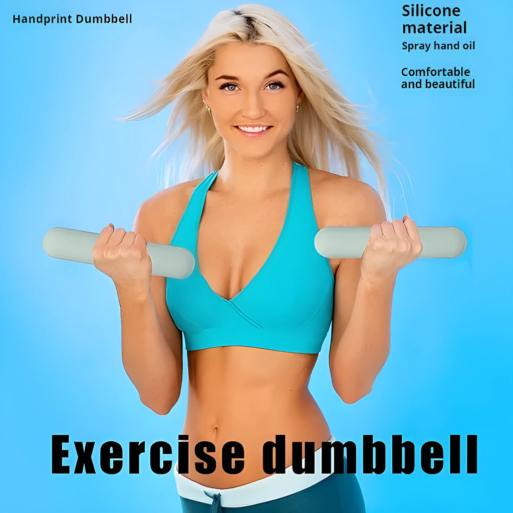 Hand-drawn silicone grip dumbbell stick in choice of colours and weights